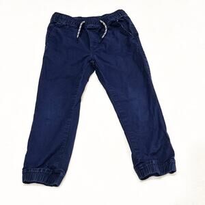 Gap Navy Blue Boys Pants sz S Pull on Drawstring Pants Dark Blue Chinos